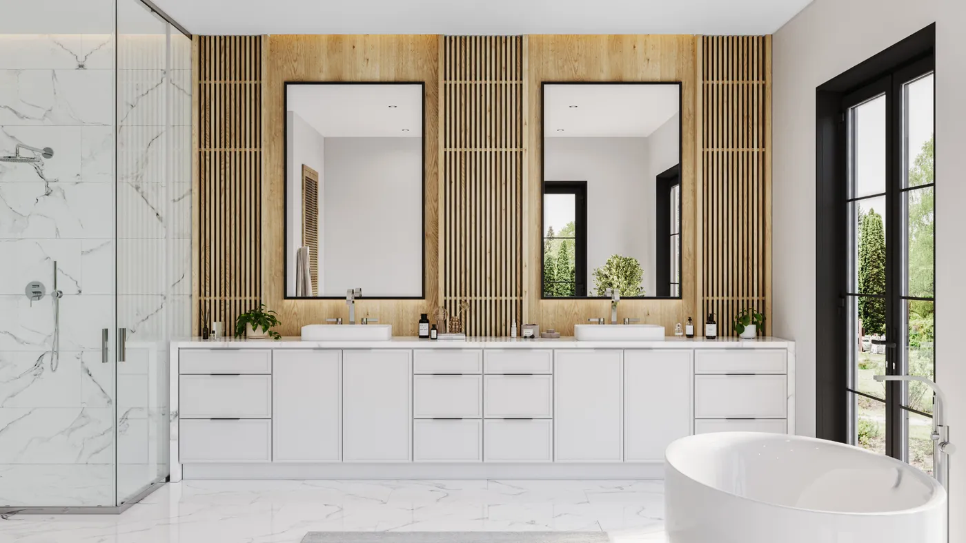 Edgeline White cabinets installed — Highland Collection