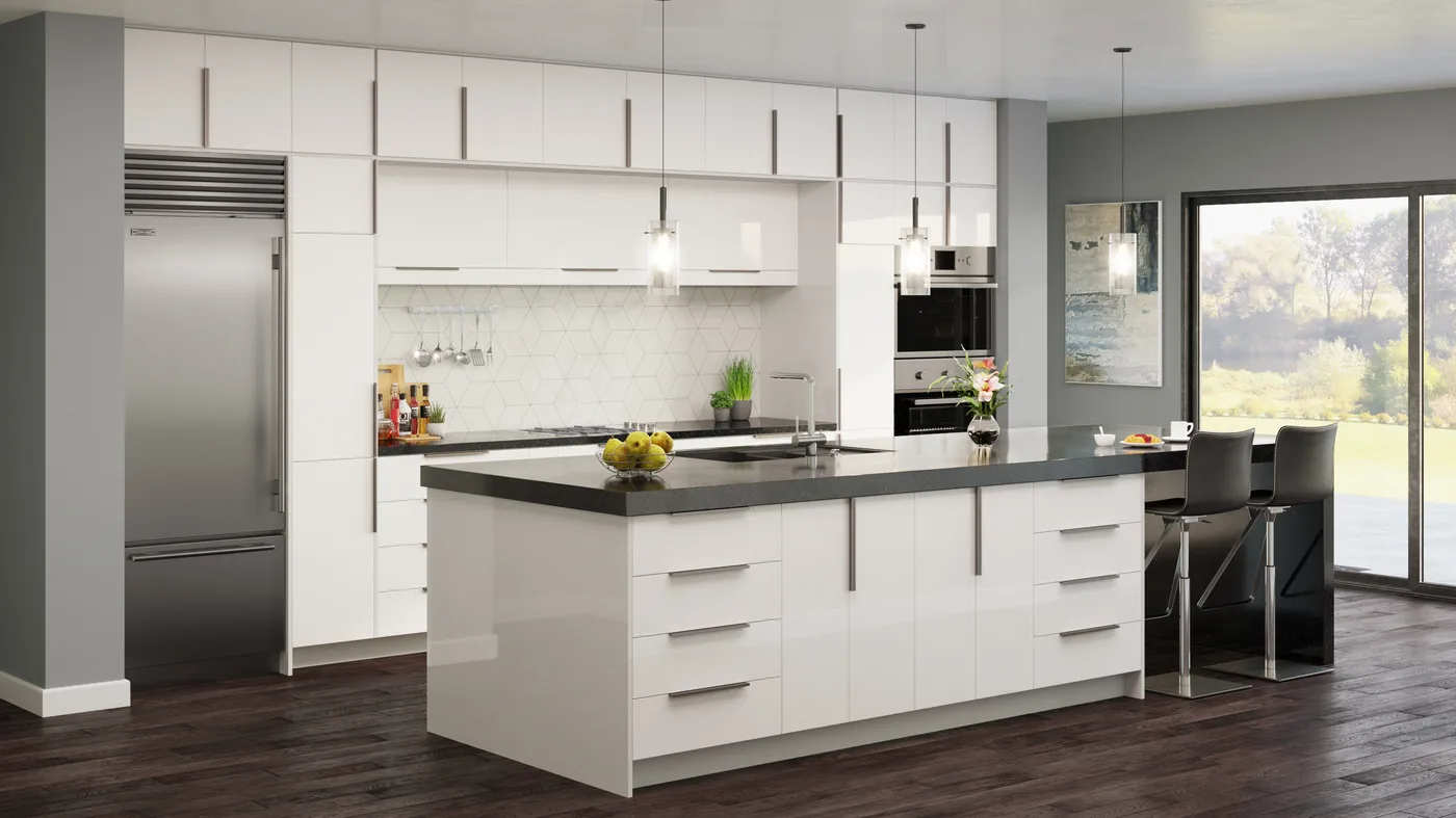 Palermo Gloss White cabinets installed — AltaEuro Collection