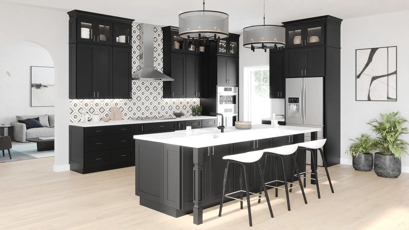 Shaker Black cabinets installed — Highland Collection