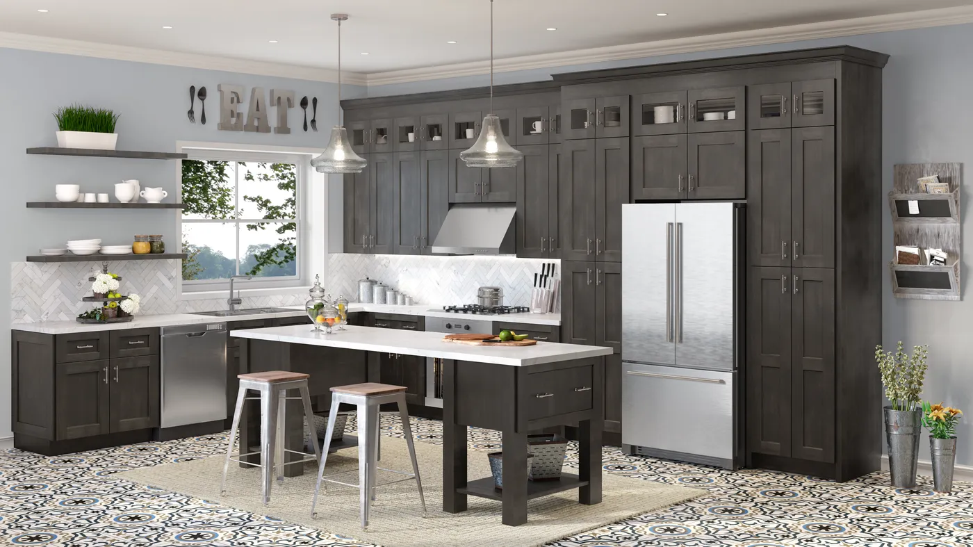 Shaker Cinder cabinets installed — Highland Collection
