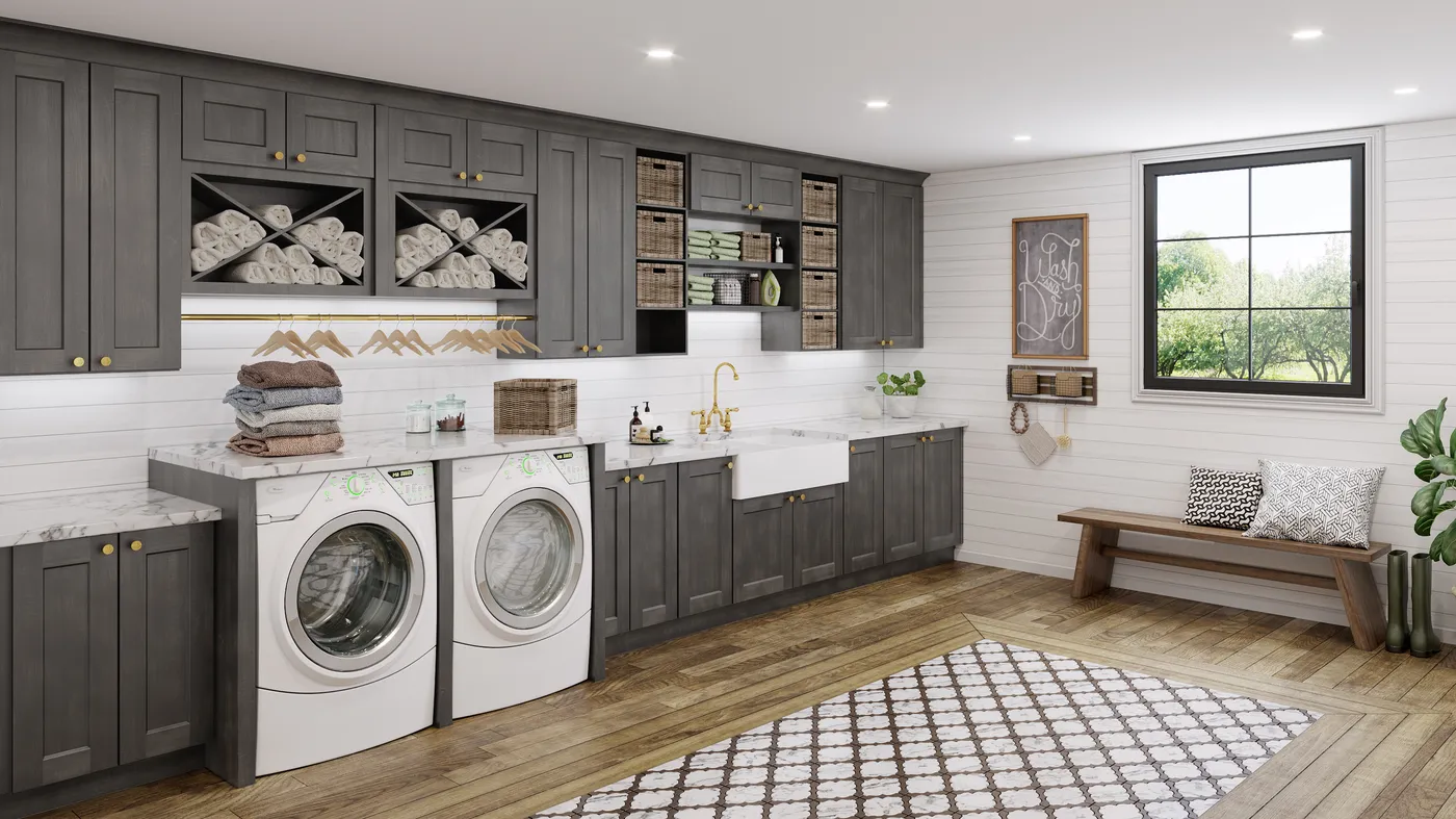 Shaker Cinder cabinets installed — Highland Collection
