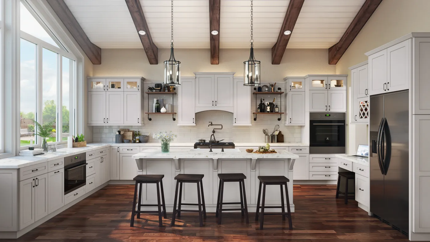 Shaker Dove cabinets installed — Highland Collection