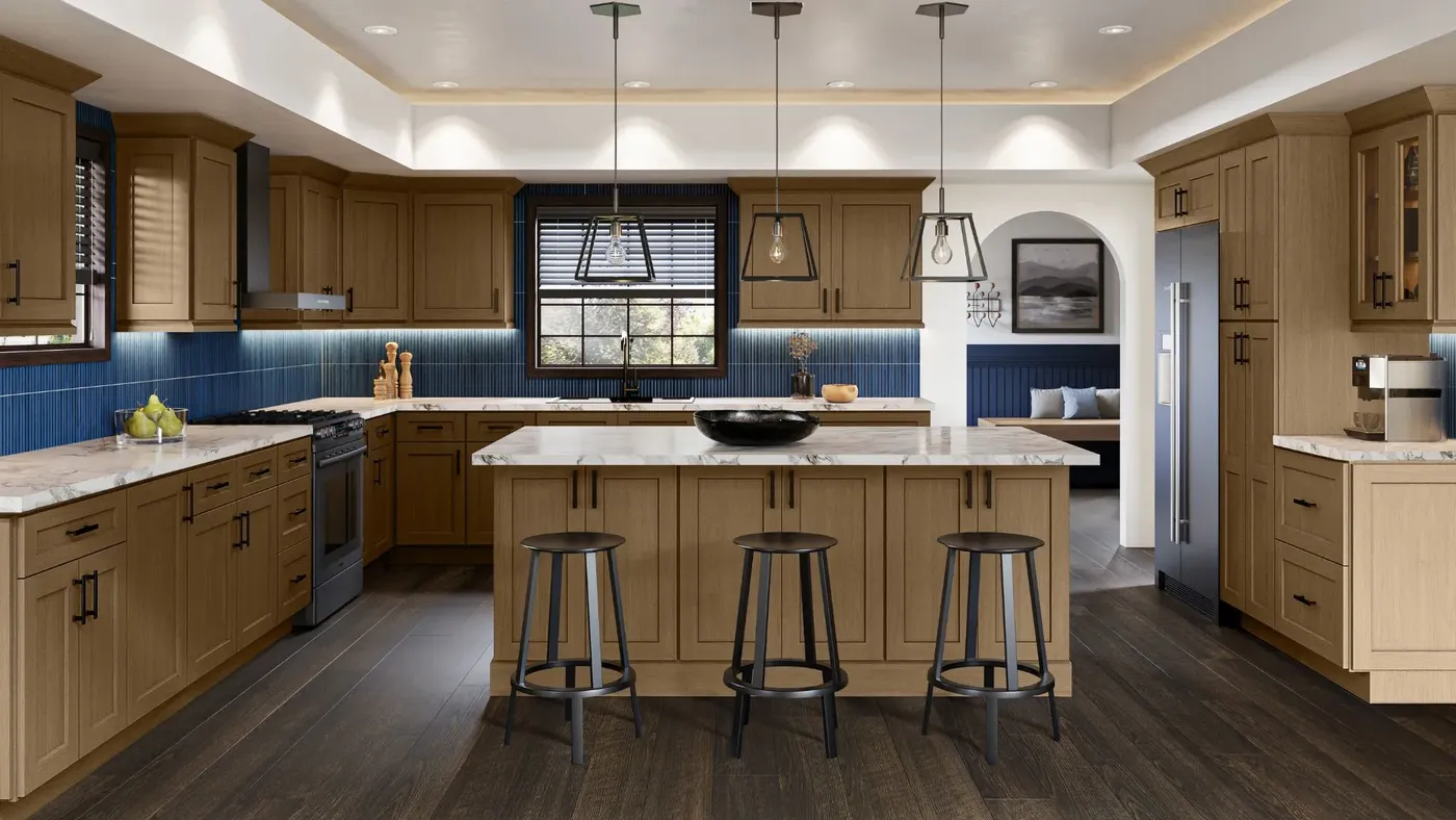 Shaker Essence Oak cabinets installed — Highland Collection