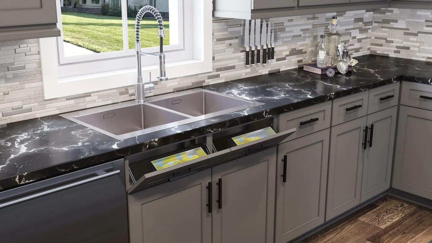 Shaker Grey cabinets installed — Highland Collection