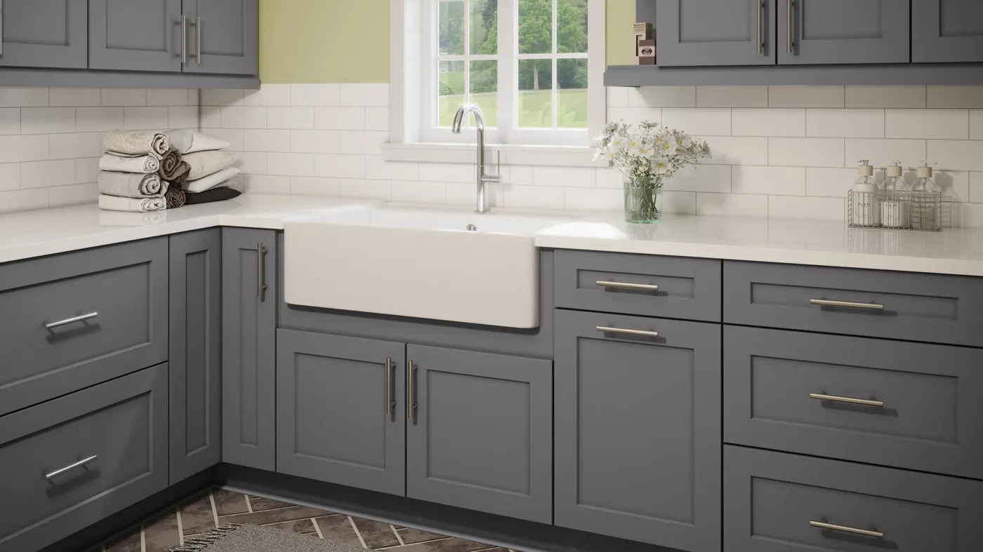 Shaker Grey cabinets installed — Highland Collection