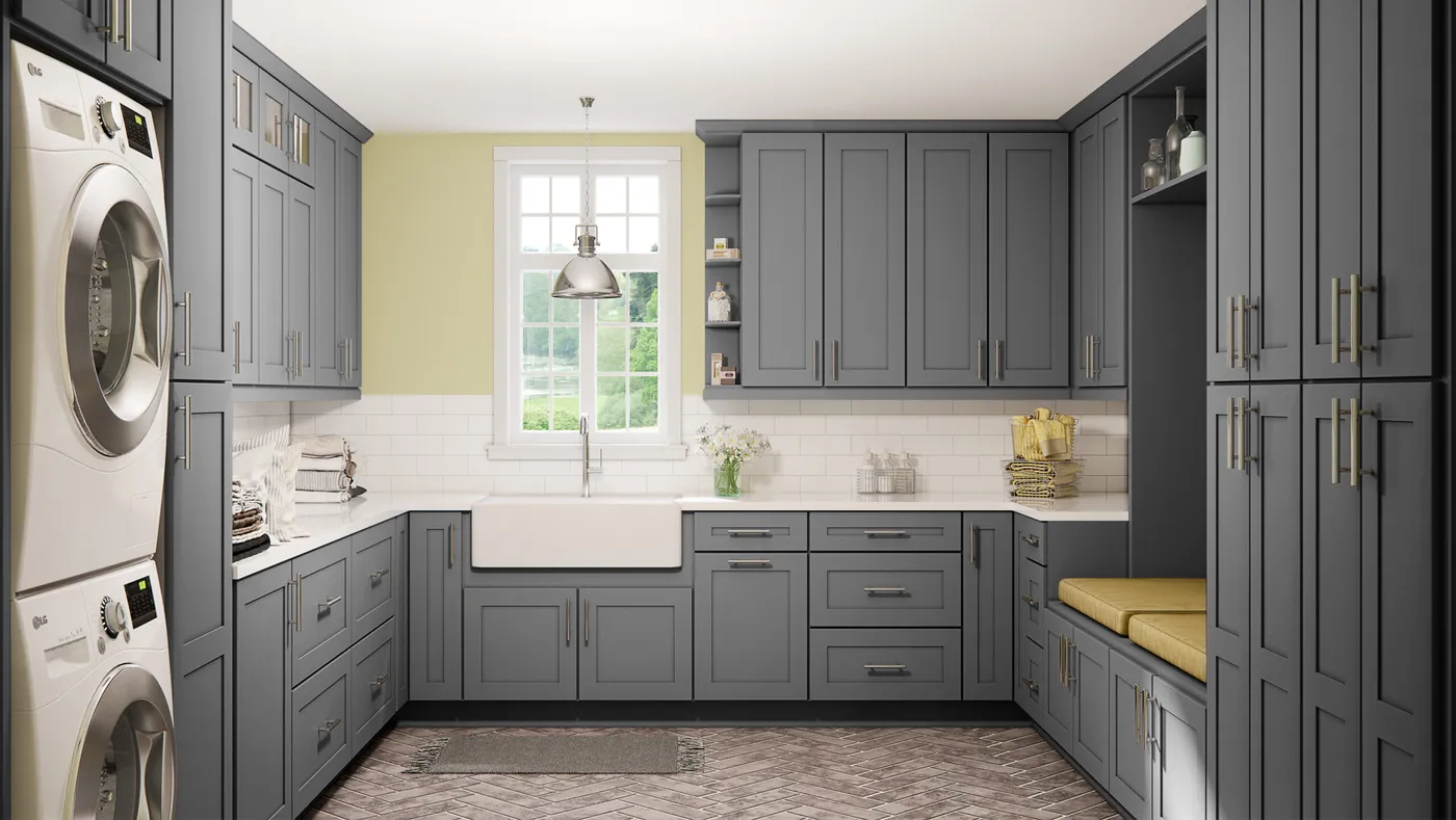 Shaker Grey cabinets installed — Highland Collection
