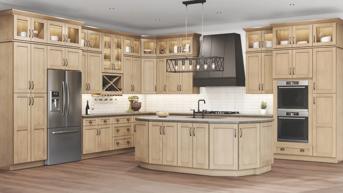 Shaker Honey cabinets installed — Highland Collection