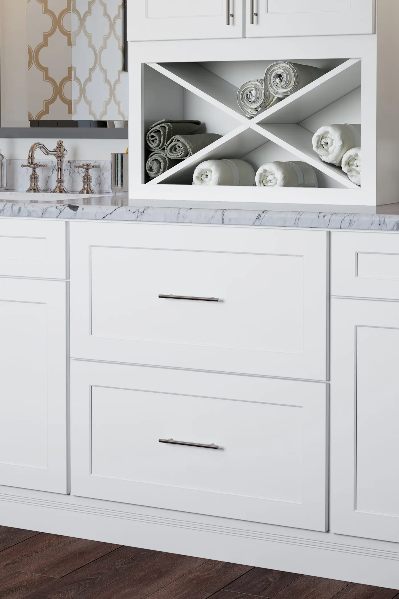 Shaker White cabinets installed — Highland Collection