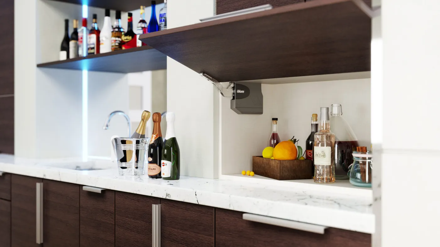Torino Dark Wood cabinets installed — AltaEuro Collection