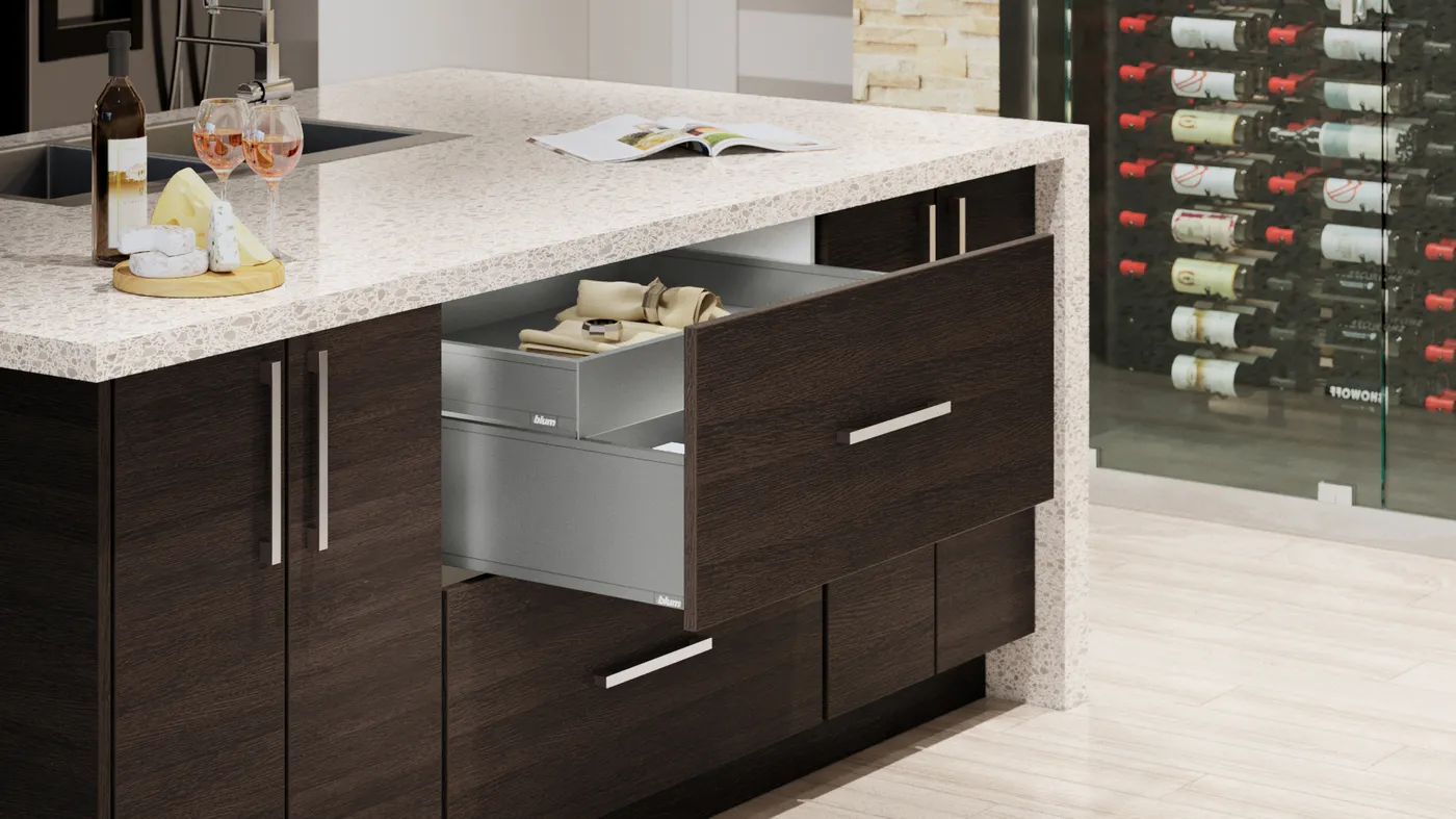 Torino Dark Wood cabinets installed — AltaEuro Collection