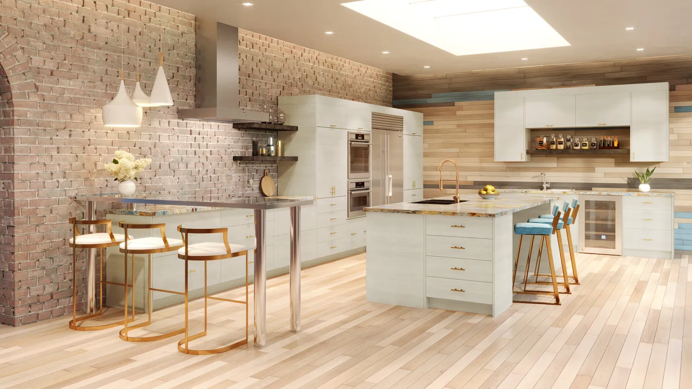 Torino White Pine cabinets installed — AltaEuro Collection