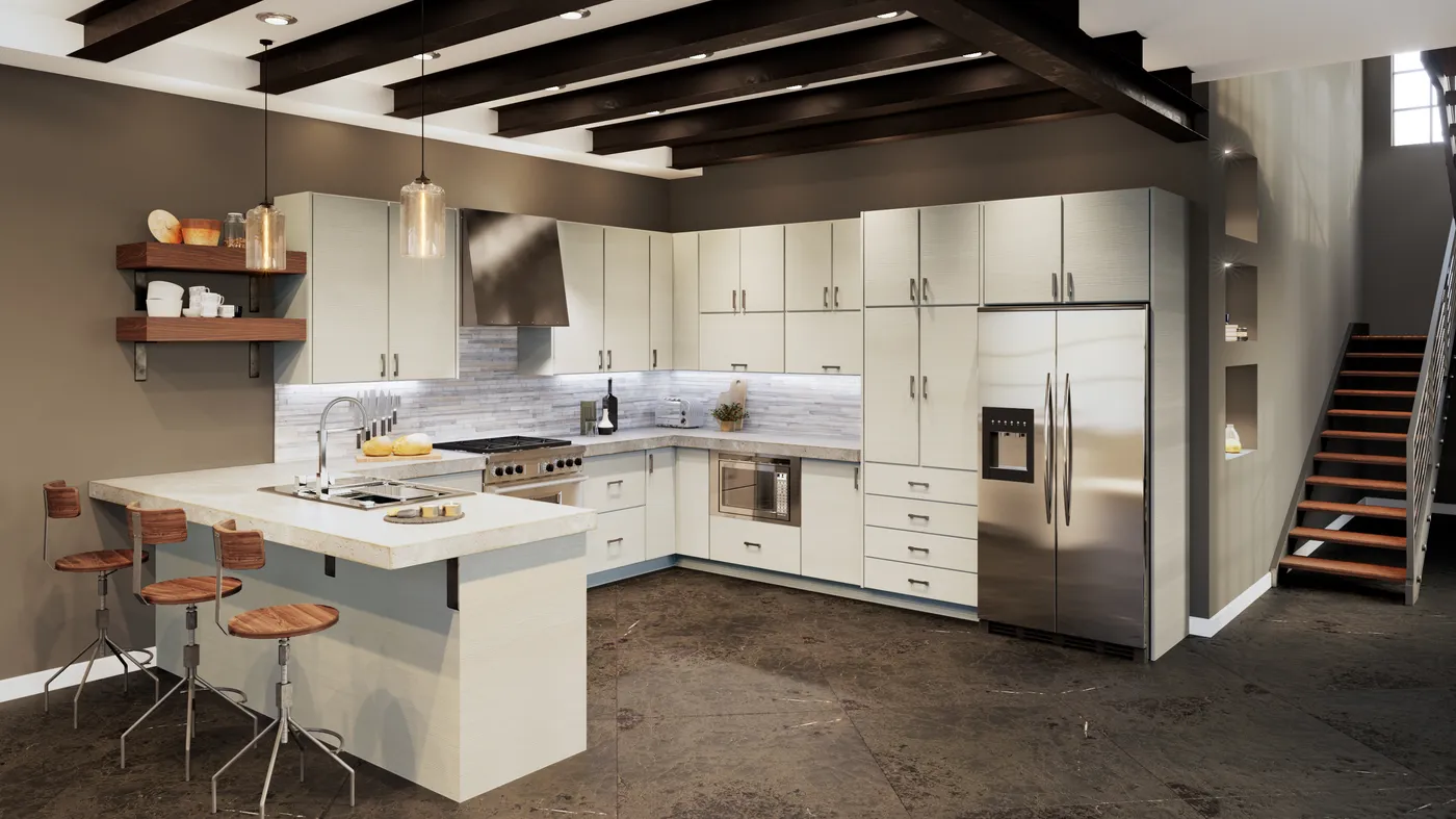 Torino White Pine cabinets installed — AltaEuro Collection