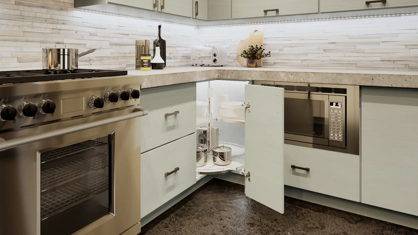 Torino White Pine cabinets installed — AltaEuro Collection