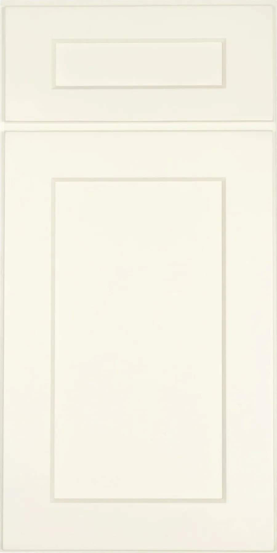 Shaker Antique White cabinet door detail — Highland Collection