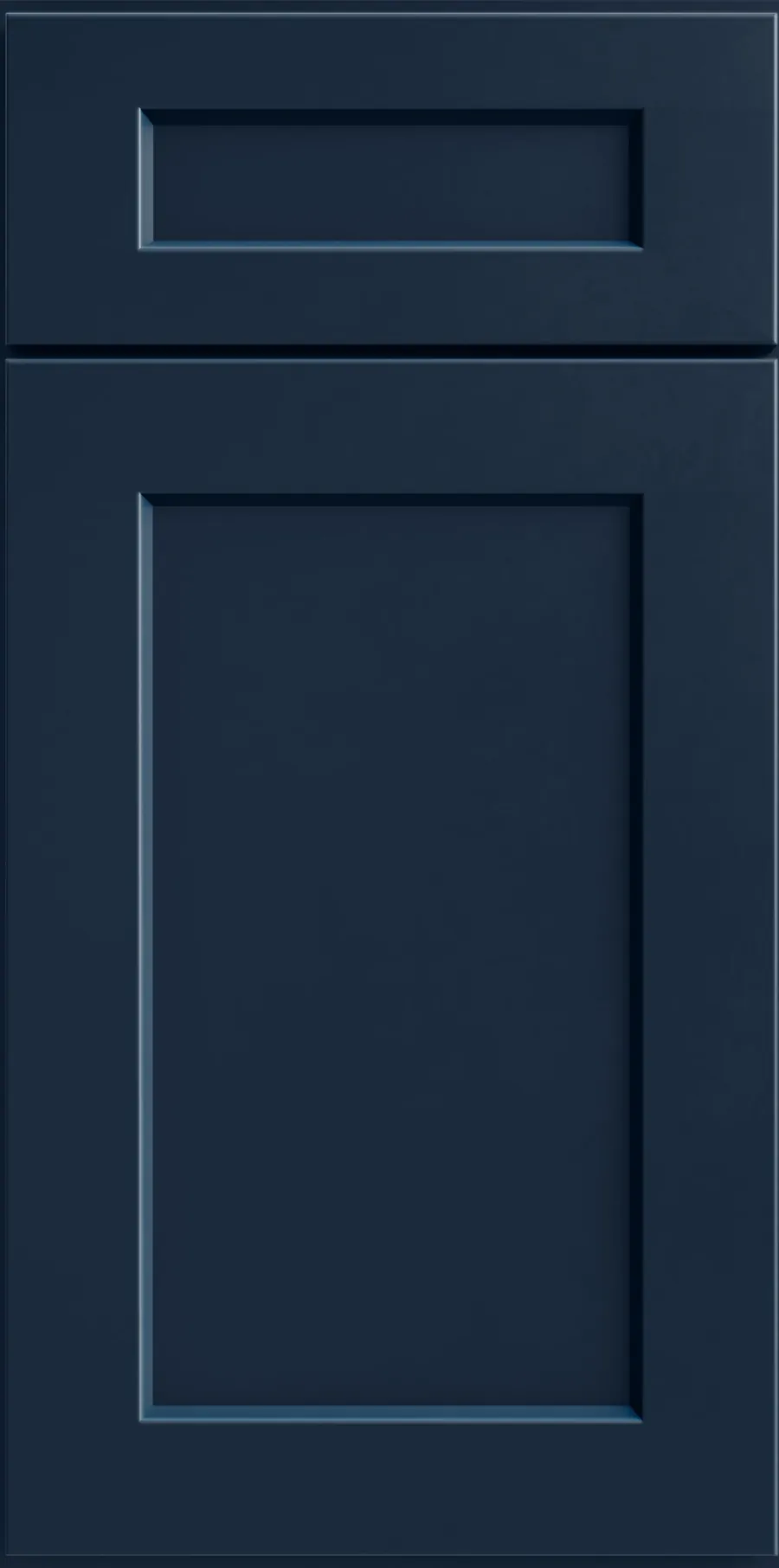 Shaker Navy cabinet door detail — Highland Collection