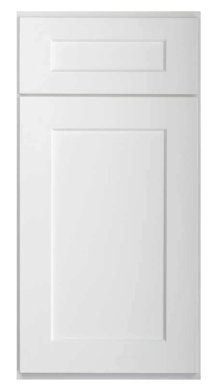 Shaker White cabinet door detail — Highland Collection